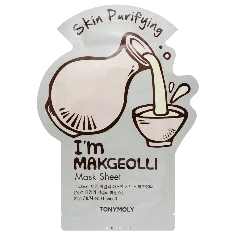Тканевая маска с экстрактом макколли I'm Real Makgeolli Mask Sheet Tony Moly, Корея, 21 мл Тканевая маска с экстрактом макколли I'm Real Makgeolli Mask Sheet Tony Moly, Корея, 21 мл