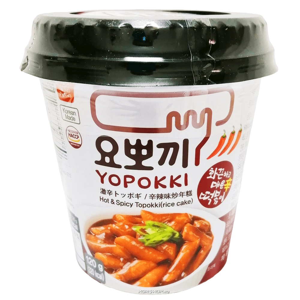 Токпокки с остро-пряным вкусом (стакан) Hot and Spicy Yopokki, Корея, 120 г Токпокки с остро-пряным вкусом (стакан) Hot and Spicy Yopokki, Корея, 120 г