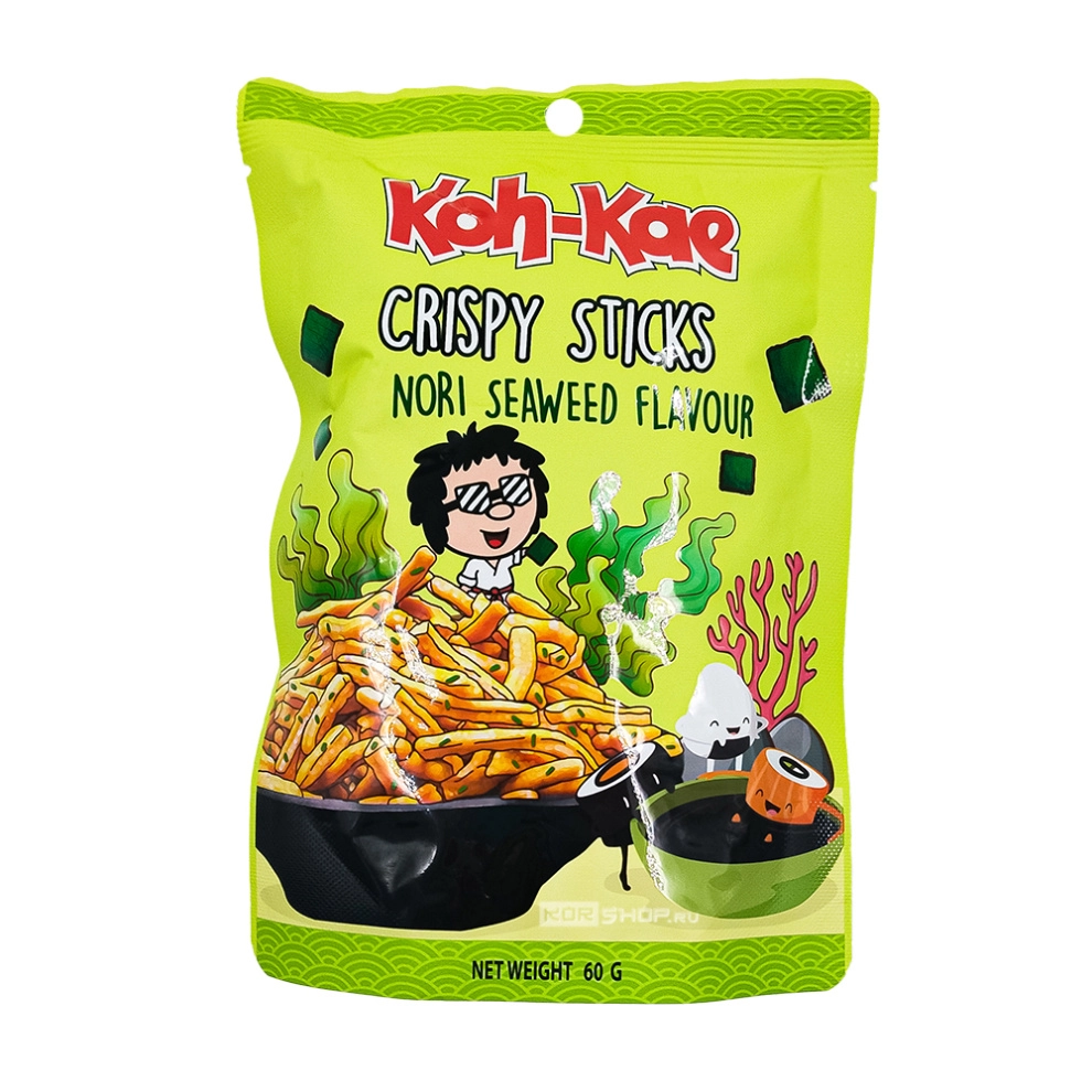 Хрустящие палочки со вкусом морских водорослей Koh-kae Crispy Sticks (Таиланд), 60 г Хрустящие палочки со вкусом морских водорослей Koh-kae Crispy Sticks (Таиланд), 60 г