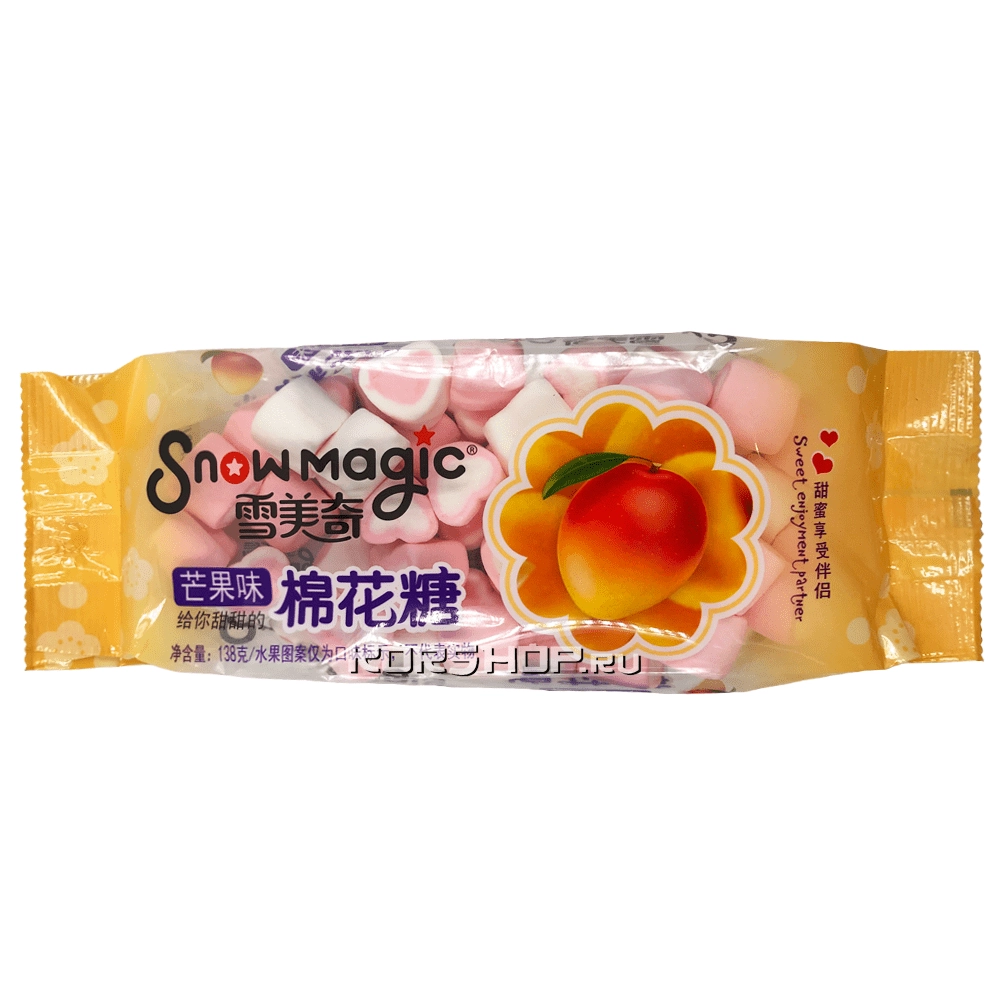 Маршмеллоу со вкусом манго Snow Magic, Китай, 138 г Маршмеллоу со вкусом манго Snow Magic, Китай, 138 г