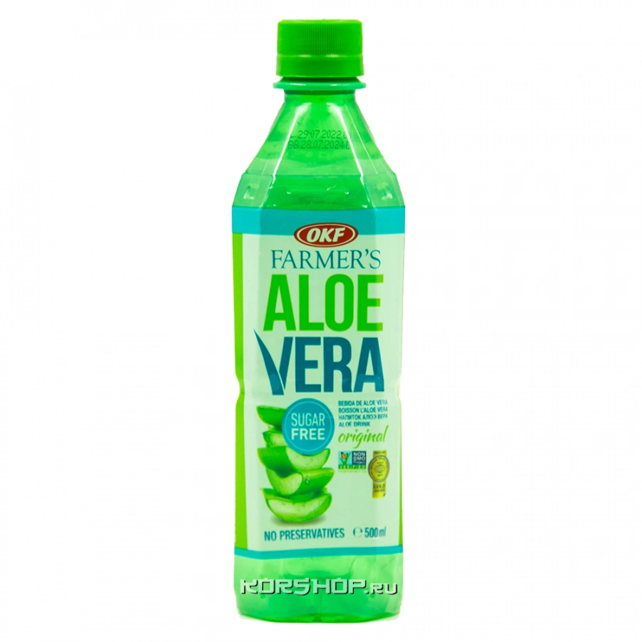 Негазированный б/а напиток без сахара с Алоэ Вера Farmer's OKF, Корея, 500 мл