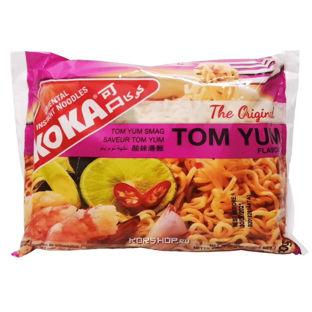 Лапша б/п со вкусом Том Ям Ориджинал Koka, Сингапур, 85 г