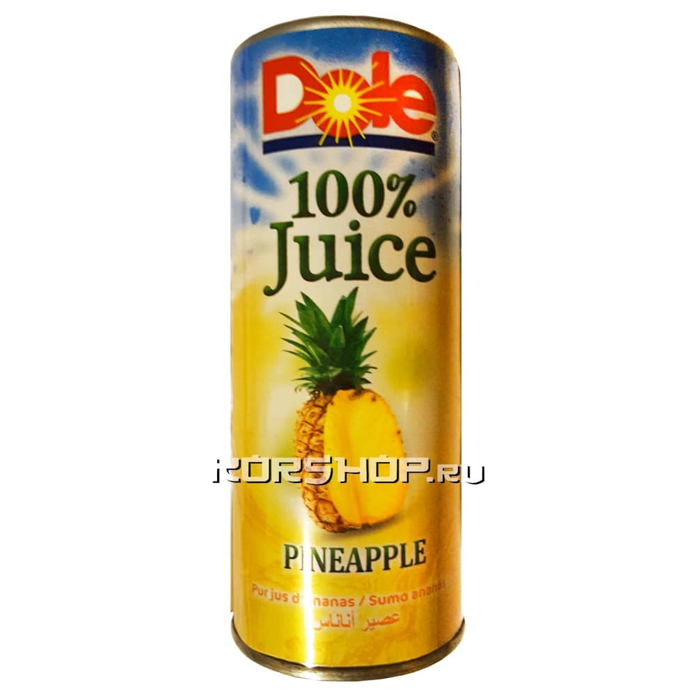 100% натуральный ананасовый сок прямого отжима DOLE, Филиппины, 250 мл