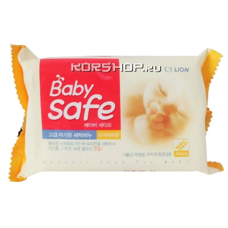 Мыло для стирки детских вещей CJ LION Baby Safe с ароматом акации, 190 г Мыло для стирки детских вещей CJ LION Baby Safe с ароматом акации, 190 г