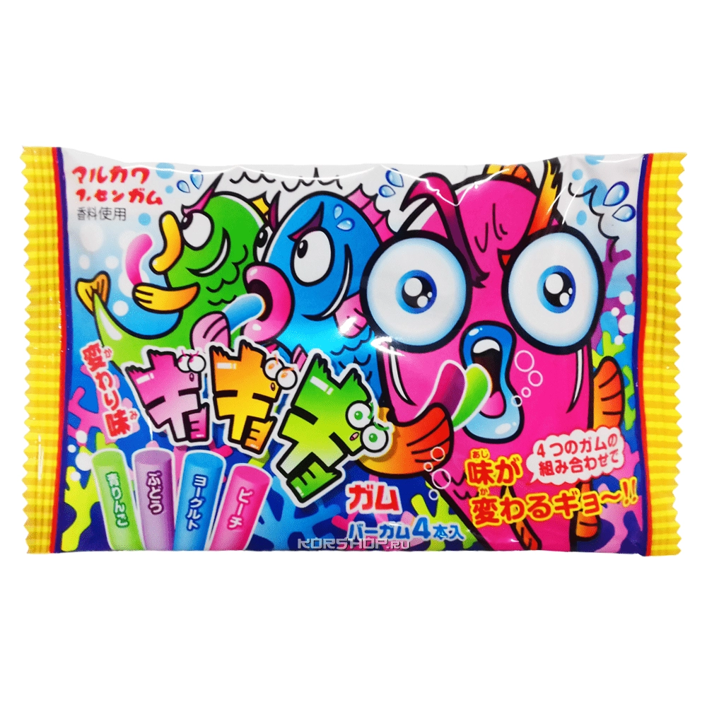 Жевательная резинка Crazy Fish (Ассорти 4 вкуса) Marukawa, Япония, 12,6 г