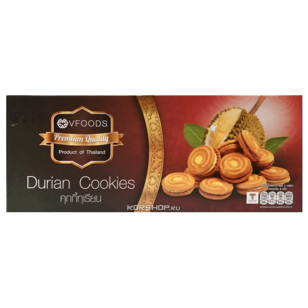 Печенье с натуральным дурианом Premium VFoods, Таиланд, 140 г Печенье с натуральным дурианом Premium VFoods, Таиланд, 140 г