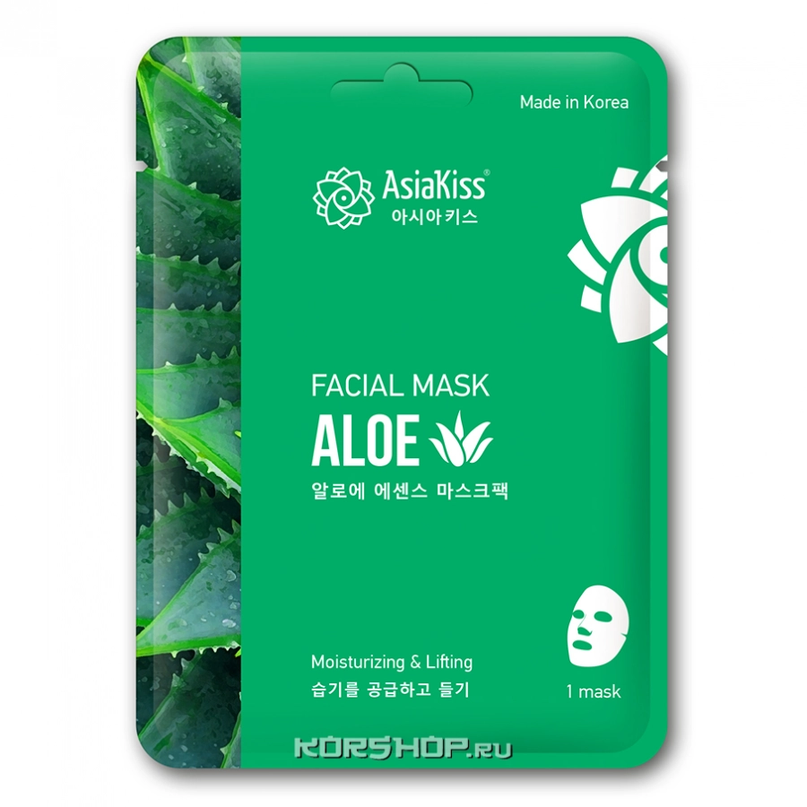 Маска для лица с экстрактом алоэ Essence Facial Mask Asia Kiss, Корея, 22 мл Маска для лица с экстрактом алоэ Essence Facial Mask Asia Kiss, Корея, 22 мл