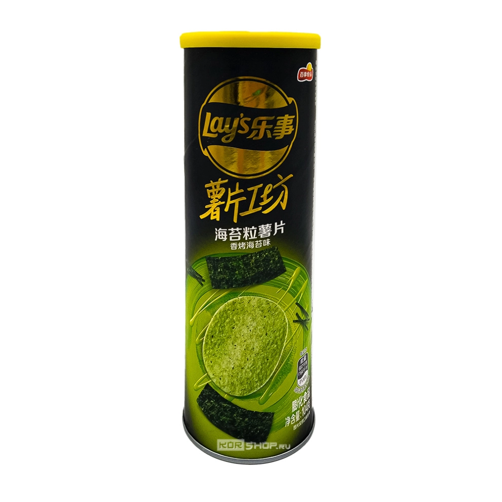 Чипсы картофельные хрустящие со вкусом морских водорослей Lay's Stax Seaweed (Китай), 104 г Чипсы картофельные хрустящие со вкусом морских водорослей Lay's Stax Seaweed (Китай), 104 г