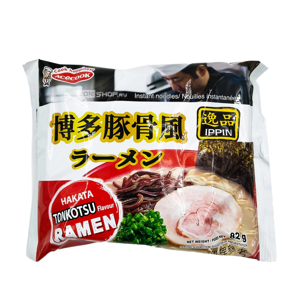 Лапша б/п Тонкоцу Рамен Ippin Acecook (пакет), Вьетнам, 82 г Лапша б/п Тонкоцу Рамен Ippin Acecook (пакет), Вьетнам, 82 г