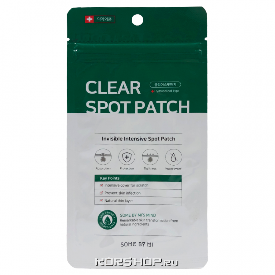 Антибактериальные наклейки против прыщей 30 Days Miracle Clear Spot Patch Some By Mi (18 шт.), Корея