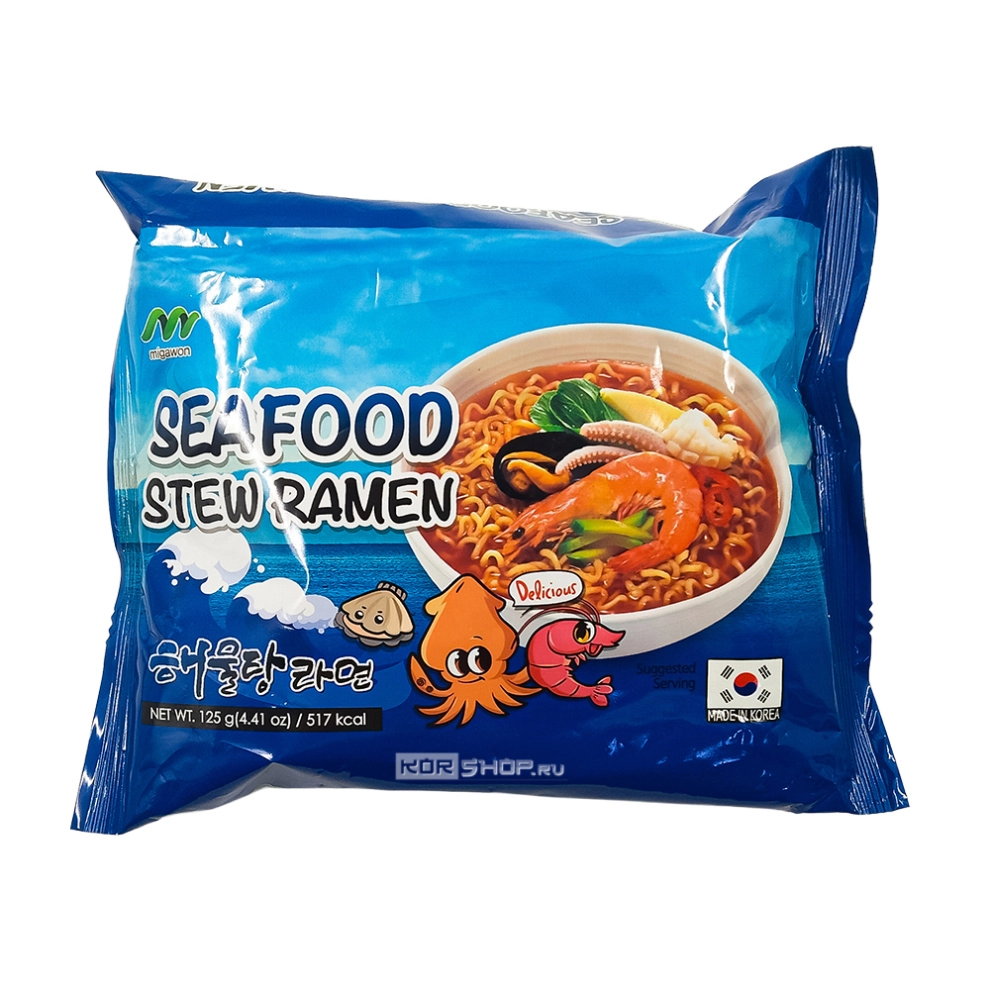 Лапша б/п рамен со вкусом морепродуктов Migawon, Корея, 125 г