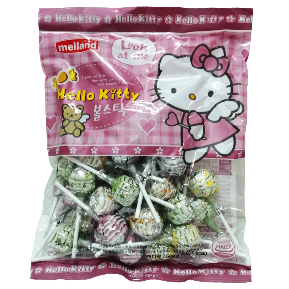Карамель с фруктовыми вкусами Hello Kitty, Корея, 500 г
