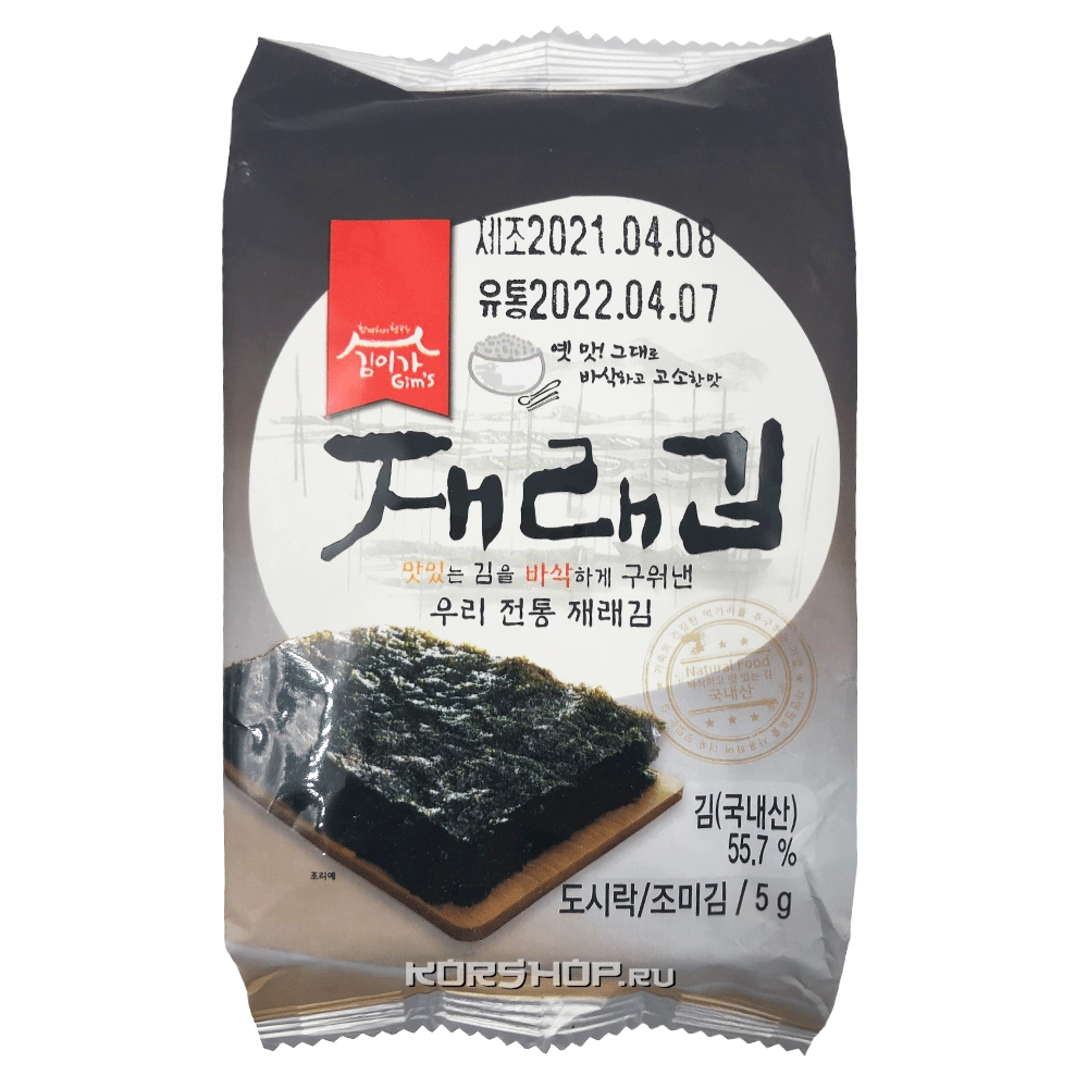 Сушеная обжаренная морская капуста Kim’s &amp; Lee’s family, Корея, 5 г