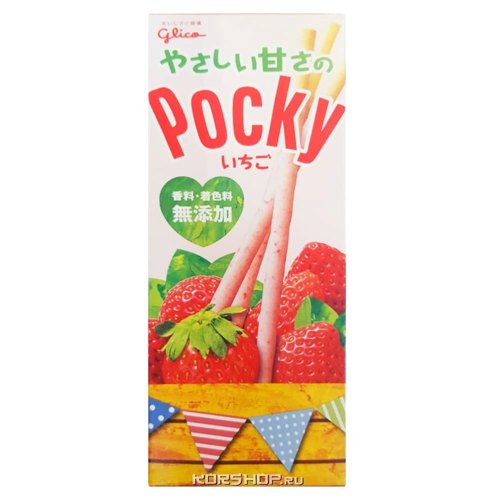 Клубничная соломка в сливочной глазури Pocky Glico, Япония, 27 г Клубничная соломка в сливочной глазури Pocky Glico, Япония, 27 г