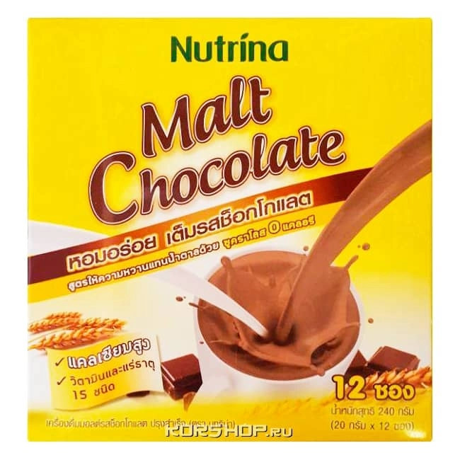 Растворимый напиток "Тающий шоколад" Instant Malt Chocolate Nutrina, Таиланд, 10*20 г