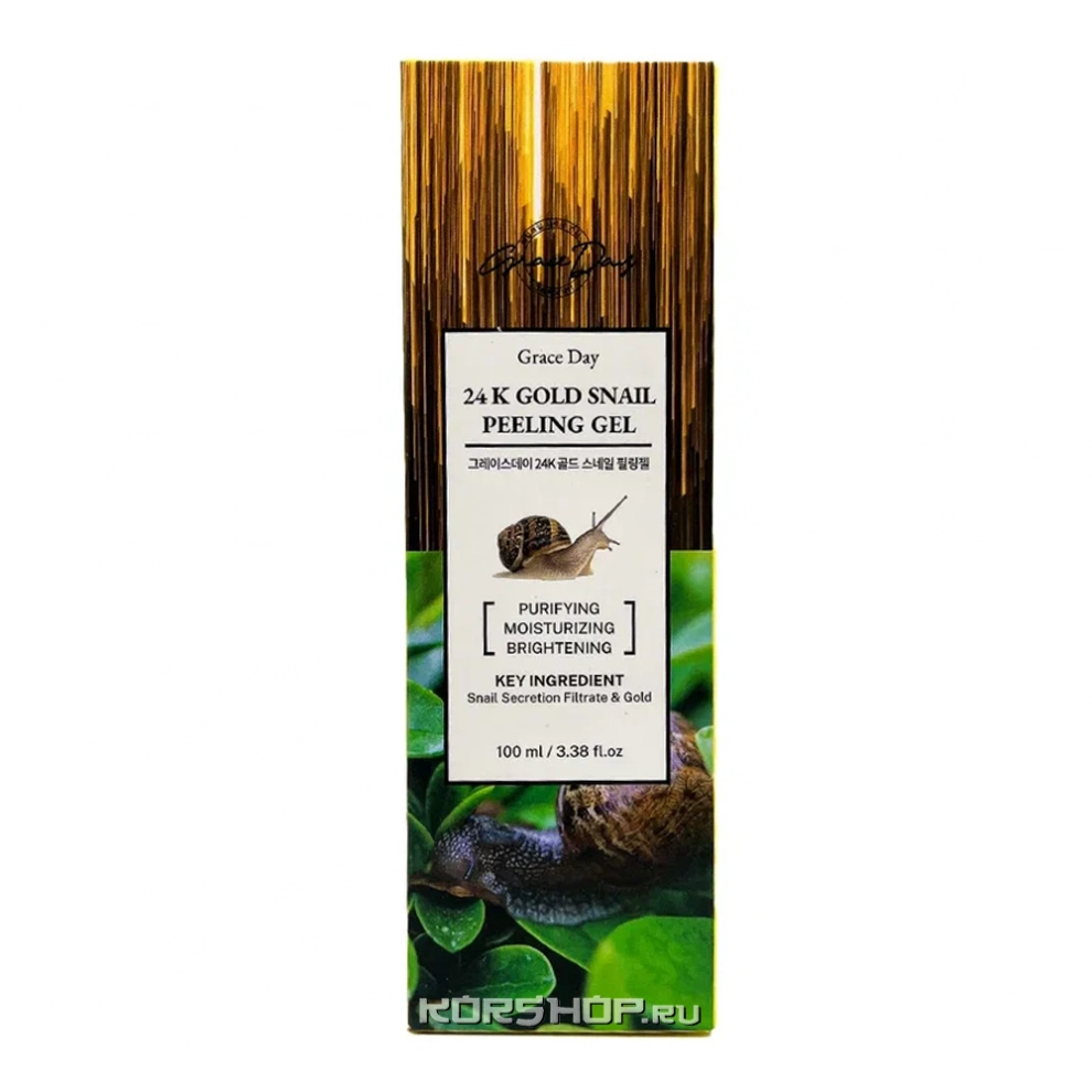 Пилинг-гель для лица с коллоидным золотом и муцином улитки 24K GOLD SNAIL PEELING GEL GRACE DAY, Корея, 100 мл Пилинг-гель для лица с коллоидным золотом и муцином улитки 24K GOLD SNAIL PEELING GEL GRACE DAY, Корея, 100 мл