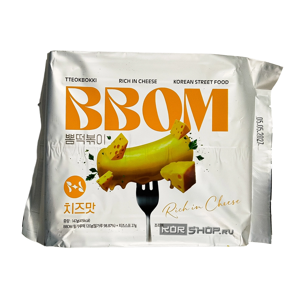Рисовые клецки токпокки с сырным соусом ББОМ / BBOM, Корея, 147 г