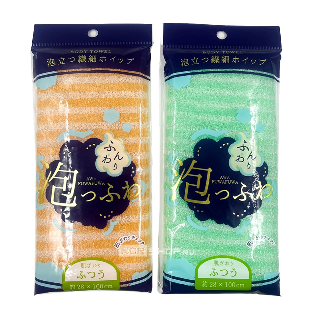 Мочалка для тела средней жесткости в ассортименте Watts, Япония Мочалка для тела средней жесткости в ассортименте Watts, Япония