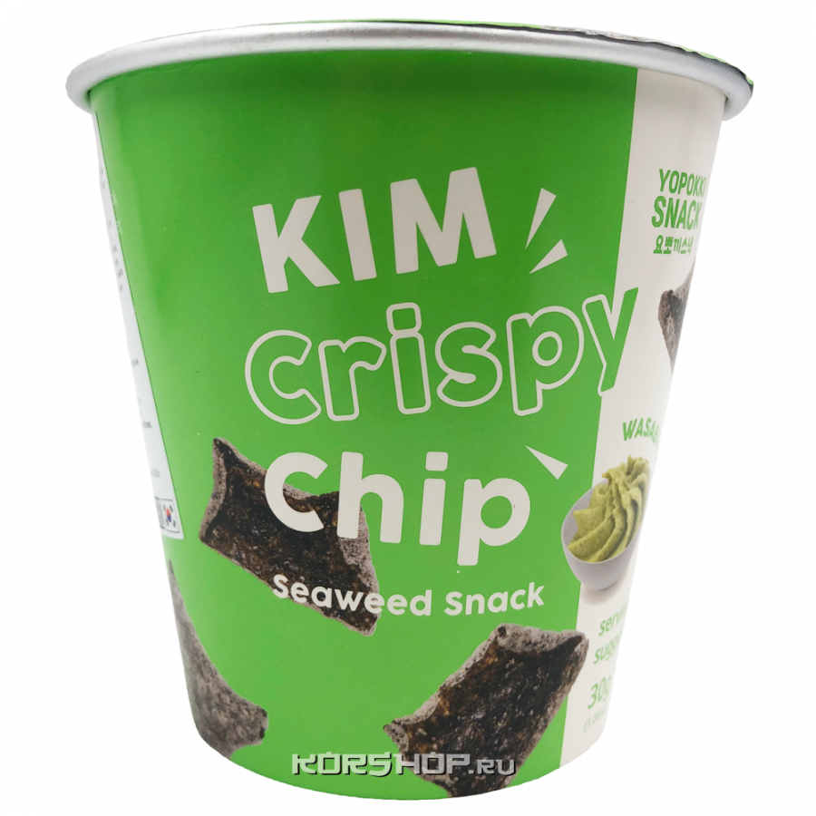 Чипсы из морской капусты со вкусом васаби Kim Crispy Chip Yopokki, Корея, 30 г