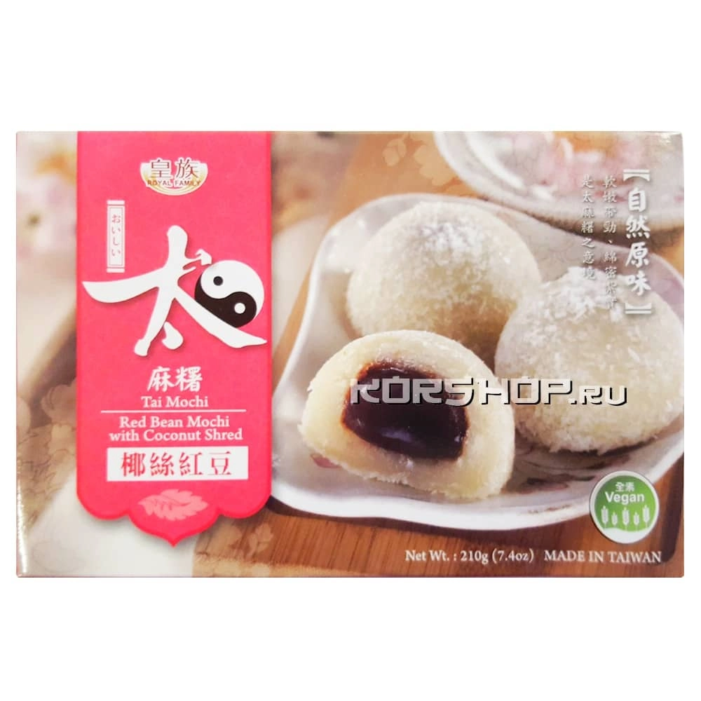 Моти с адзуки и кокосовой стружкой, Тайвань, 210 г.