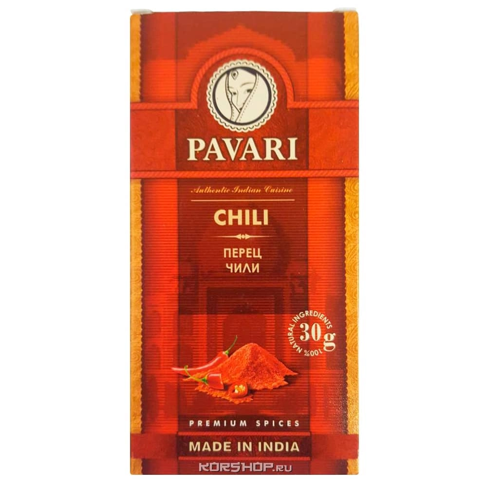 Молотый перец чили Pavari, Индия, 30 г Молотый перец чили Pavari, Индия, 30 г