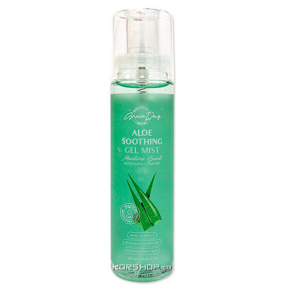 Гель мист для лица с экстрактом алоэ вера Aloe Soothing Gel Mist Grace Day, Корея, 120 мл