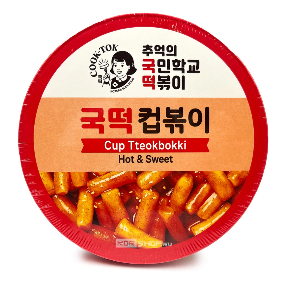 Рисовые палочки Токпокки с остро-сладким соусом (стакан) Instant Cup Tteokbokki Original (Hot & Sweet) Cook-Tok, Корея, 135 г Рисовые палочки Токпокки с остро-сладким соусом (стакан) Instant Cup Tteokbokki Original (Hot & Sweet) Cook-Tok, Корея, 135 г