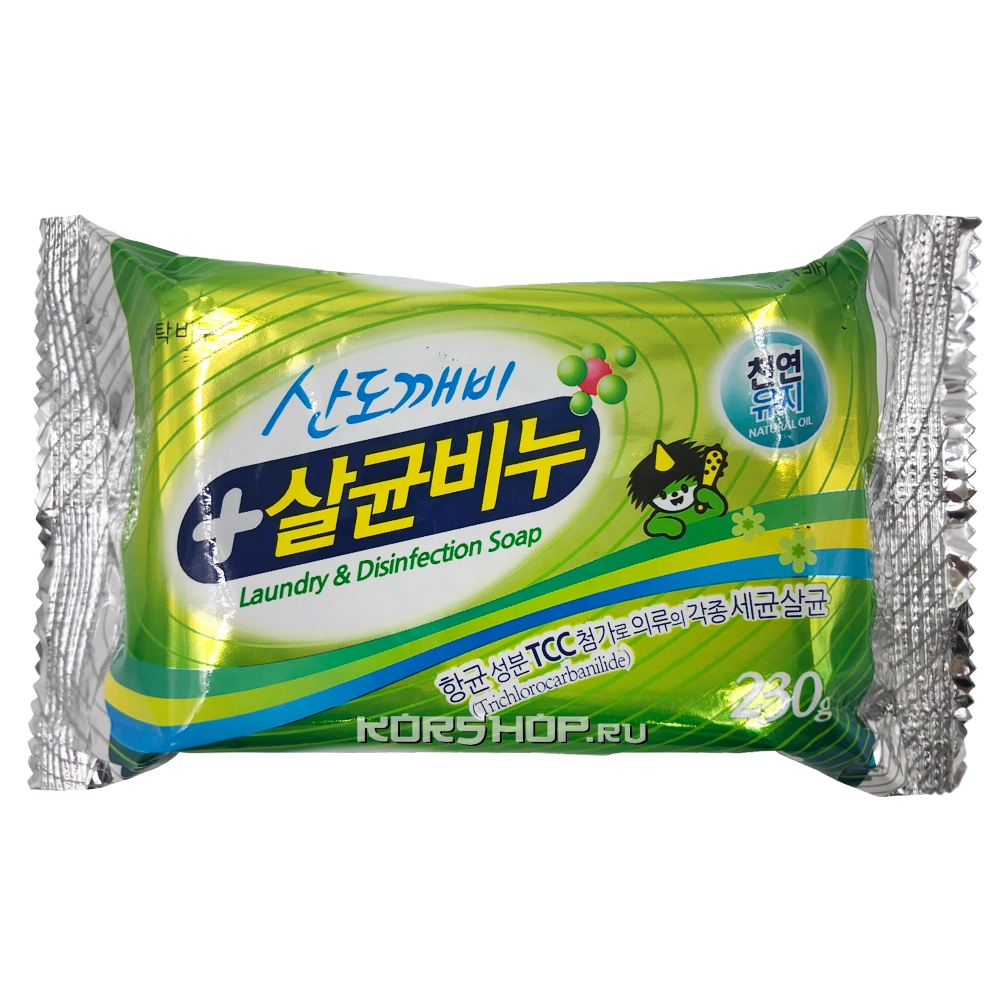 Хозяйственное мыло с антибактериальным эффектом Laundry and Disinfection Soap Sandokkaebi, Корея, 230 г Хозяйственное мыло с антибактериальным эффектом Laundry and Disinfection Soap Sandokkaebi, Корея, 230 г