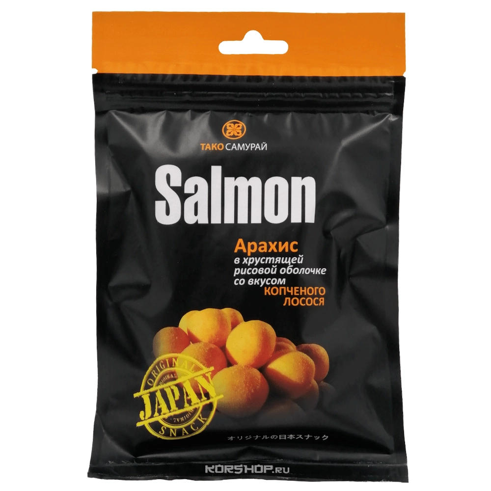 Арахис в хрустящей рисовой оболочке со вкусом копченого лосося Тако Самурай, 60 г Арахис в хрустящей рисовой оболочке со вкусом копченого лосося Тако Самурай, 60 г