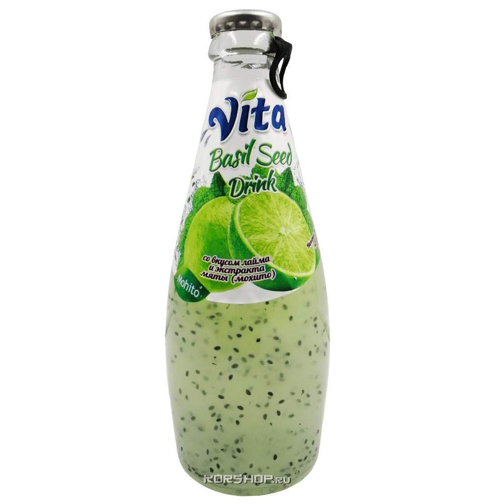 Напиток с семенами базилика со вкусом лайма и мяты Vita Zamzam, Иран, 300 мл Напиток с семенами базилика со вкусом лайма и мяты Vita Zamzam, Иран, 300 мл