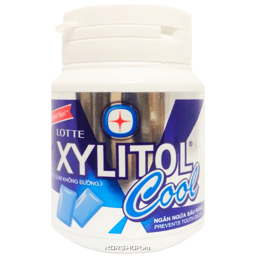 Жевательная резинка Прохладная Мята Xylitol Cool Mint Lotte, Вьетнам, 58 г Жевательная резинка Прохладная Мята Xylitol Cool Mint Lotte, Вьетнам, 58 г