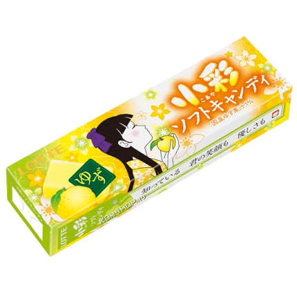 Мягкая жевательная конфета со вкусом японского лимона Koume Soft Candy Yuzu Lotte, Япония, 54 г