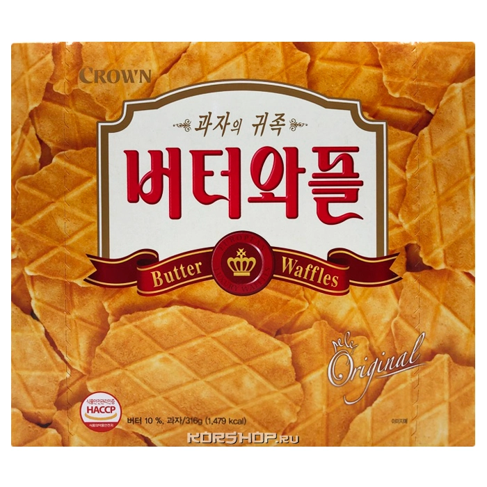Сливочные вафли Butter Waffles Crown, Корея, 316 г. Сливочные вафли Butter Waffles Crown, Корея, 316 г.