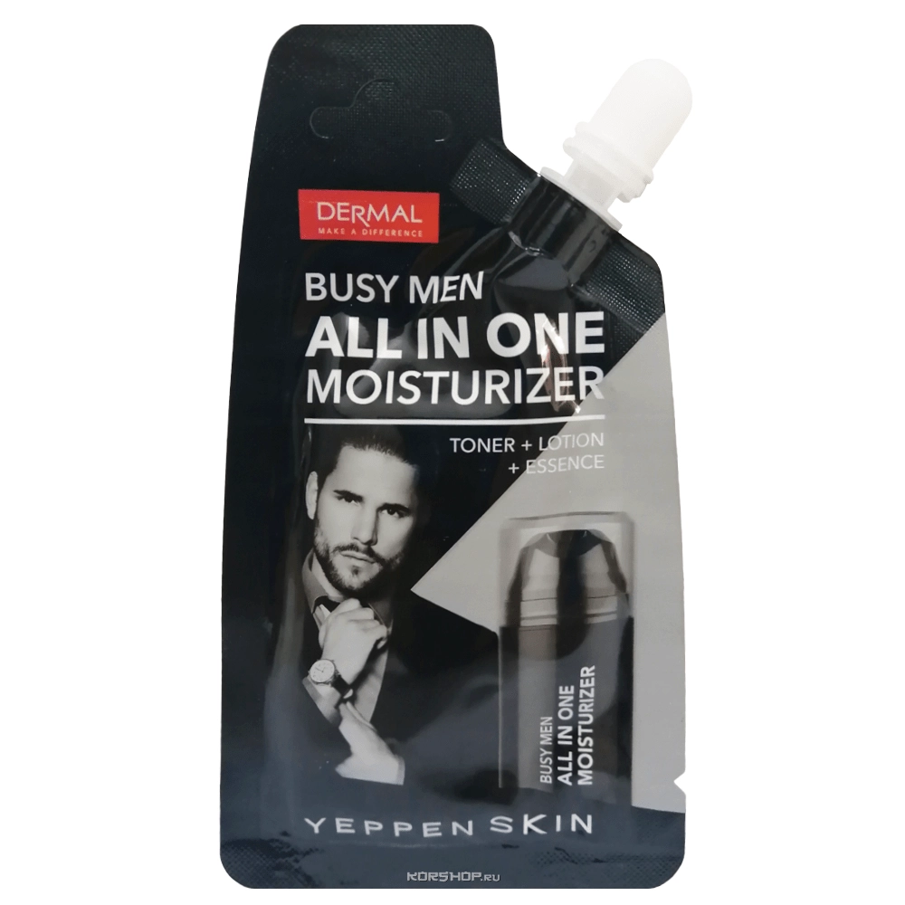 Увлажняющий и освежающий гель 3 в 1 (тоник+лосьон+эссенция) с гиалуроновой кислотой для мужчин Busy Man Yeppen Skin Dermal, Корея, 15 г Увлажняющий и освежающий гель 3 в 1 (тоник+лосьон+эссенция) с гиалуроновой кислотой для мужчин Busy Man Yeppen Skin Dermal, Корея, 15 г