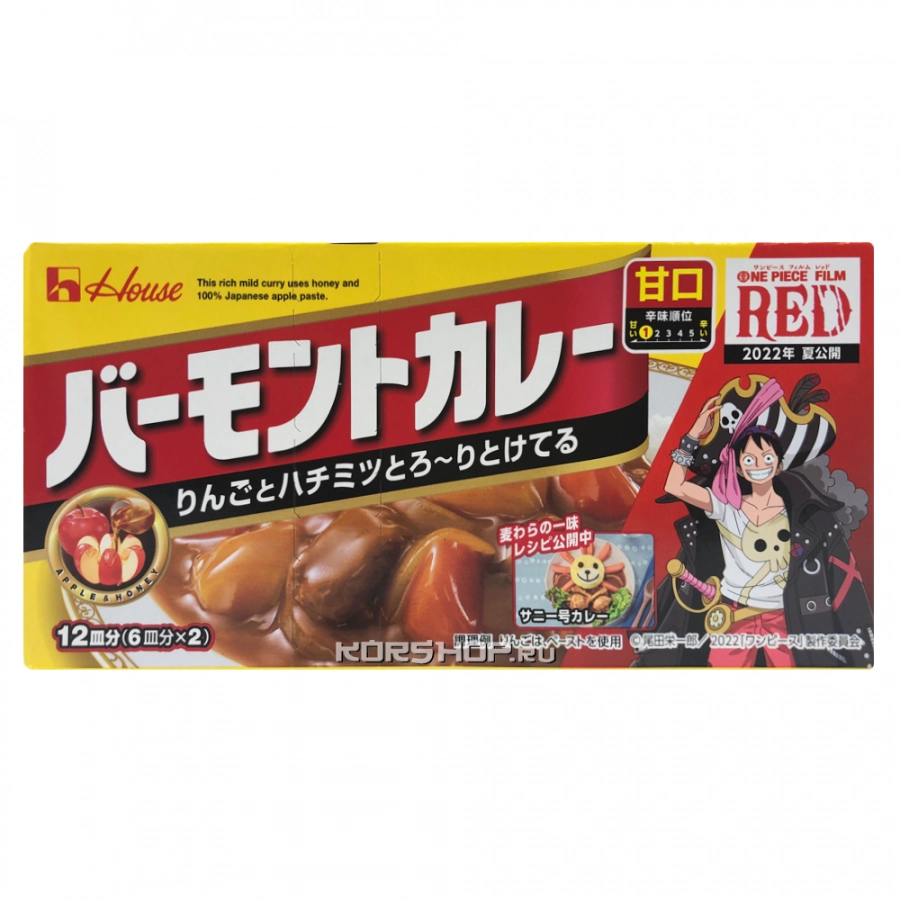 Неострый овощной соус Карри Вермонт House (12 порций), Япония, 230 г Неострый овощной соус Карри Вермонт House (12 порций), Япония, 230 г