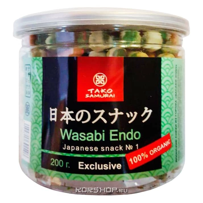 Японские снеки из гороха Васаби Эндо Тако Самурай, 200 г Японские снеки из гороха Васаби Эндо Тако Самурай, 200 г
