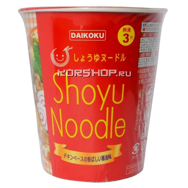 Суп-лапша б\п с соевым соусом Шою Нудл DAIKOKU (стакан), Япония, 62 г. Суп-лапша б\п с соевым соусом Шою Нудл DAIKOKU (стакан), Япония, 62 г.