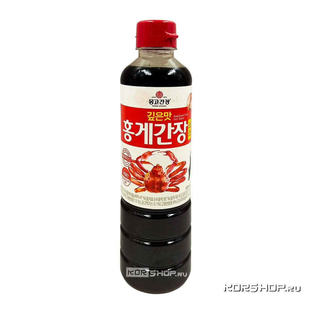Соевый соус с экстрактом красного снежного краба (Red Snow Crab Soy Sauce) Монгго / Monggo, Корея, 500 мл