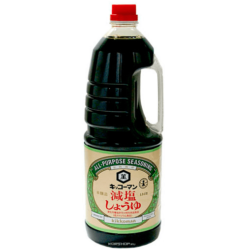 Соевый соус с пониженным содержанием соли Kikkoman, 1,8 л.