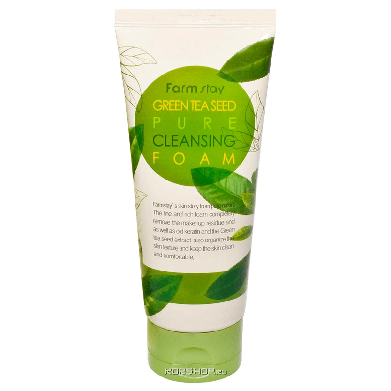 Пенка для умывания с зеленым чаем Pure Cleansing Foam FarmStay, Корея, 180 мл Пенка для умывания с зеленым чаем Pure Cleansing Foam FarmStay, Корея, 180 мл