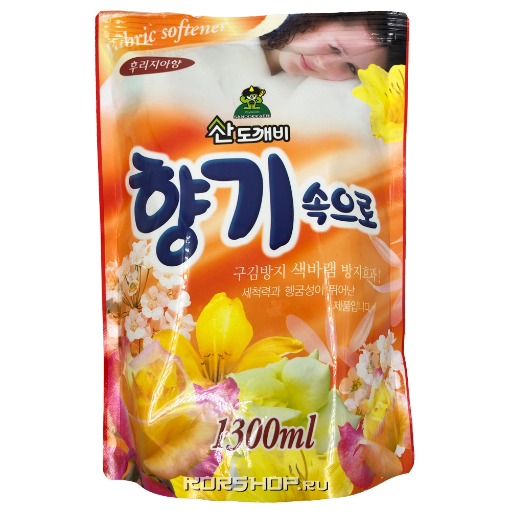 Кондиционер для белья "Фрезия" Soft Aroma Sandokkaebi, Корея, 1300 мл Кондиционер для белья "Фрезия" Soft Aroma Sandokkaebi, Корея, 1300 мл