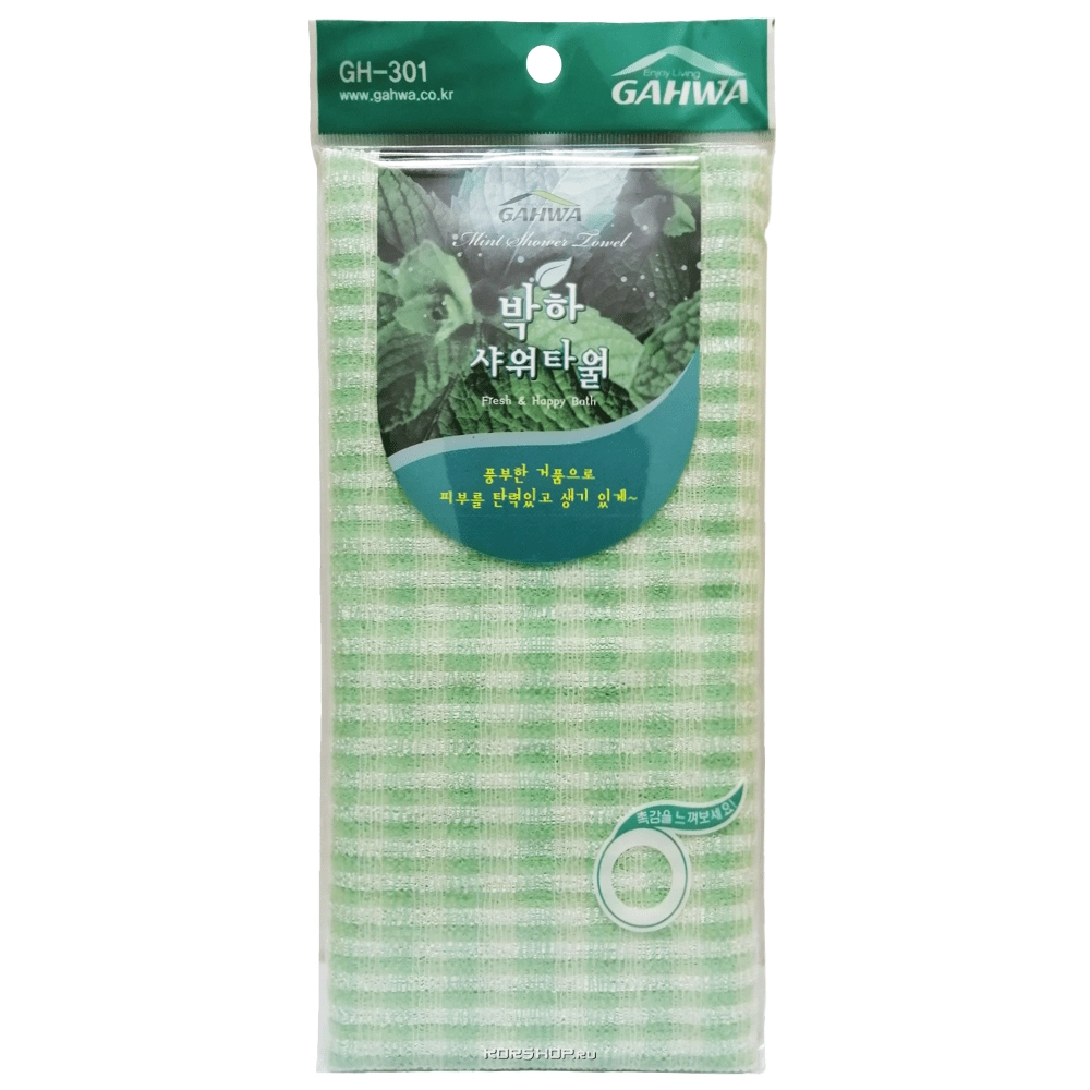 Массажная мочалка с мятой (30*97 см) Gahwa, Корея Массажная мочалка с мятой (30*97 см) Gahwa, Корея