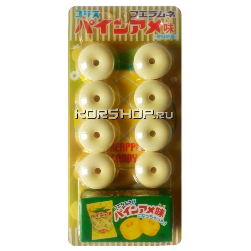 Свистящая конфета со вкусом ананаса Pineapple Whistle Ramune Candy Coris, Япония, 22 г