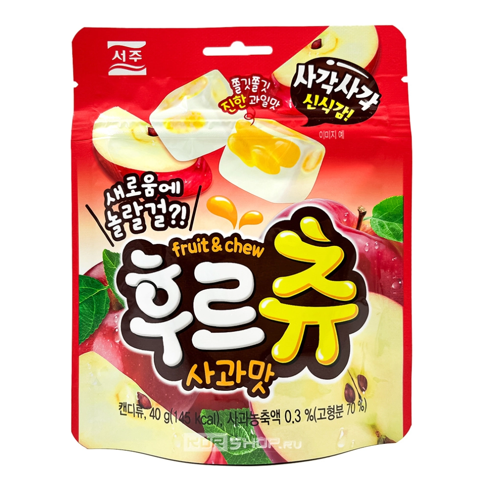 Мармелад мягкий со вкусом яблока Fruit &amp; Chew Jelly, Корея, 40 г