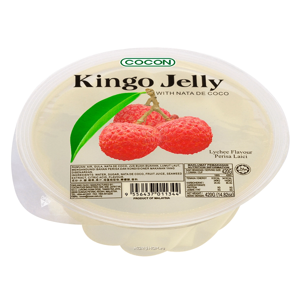 Фруктовое желе со вкусом личи Kingo Cocon, Малайзия, 420 г Фруктовое желе со вкусом личи Kingo Cocon, Малайзия, 420 г