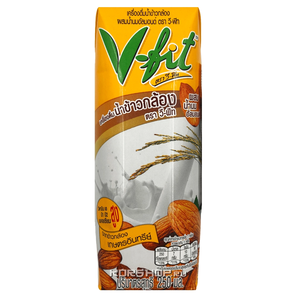 Молоко из коричневого риса с добавлением миндаля V-Fit, Таиланд, 250 мл
