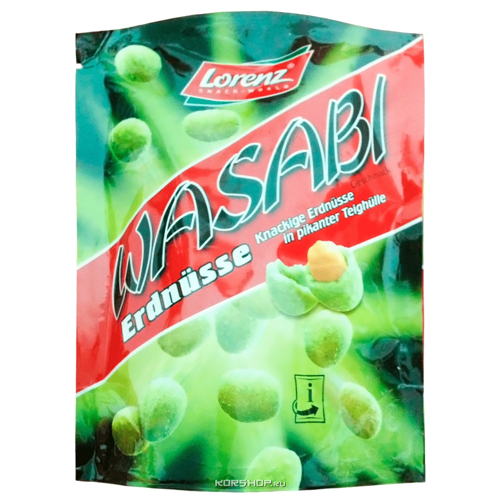 Арахис в хрустящей оболочке c васаби Lorenz, 100 г Арахис в хрустящей оболочке c васаби Lorenz, 100 г