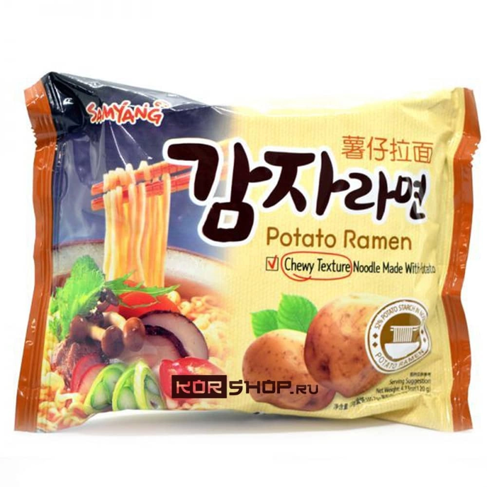 Картофельная лапша быстрого приготовления Potato Ramen Samyang, Корея, 120 г Картофельная лапша быстрого приготовления Potato Ramen Samyang, Корея, 120 г