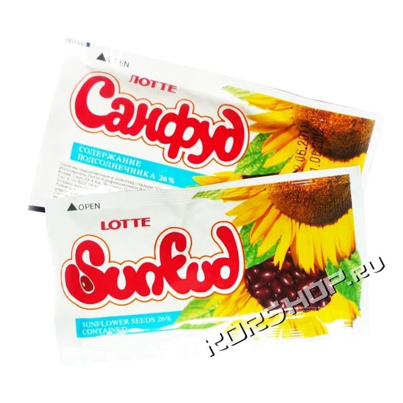 Семечки подсолнечные в шоколадной глазури "Санфуд" Sunfud, LOTTE, 30 г. Срок до 21.10.2025.