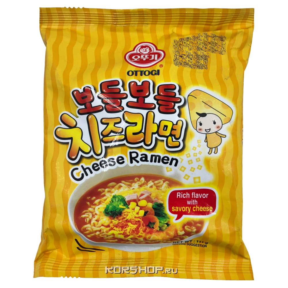Лапша б/п Нежный Рамен со вкусом сыра Ottogi, Корея, 111 г